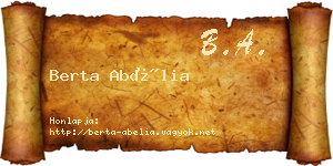 Berta Abélia névjegykártya